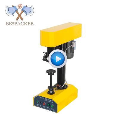 China Bespacker TDJ-160 semi automatic tinplate machine tin bear soda capping beverage aluminum can sealing machine for sale