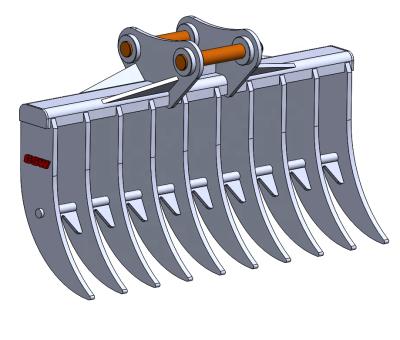 China Excavator Attachment Hot Selling 13T Excavator Root Rake For Hitach EX130 For Komatsu PC130 1690mm Width Rake For Farm Use for sale