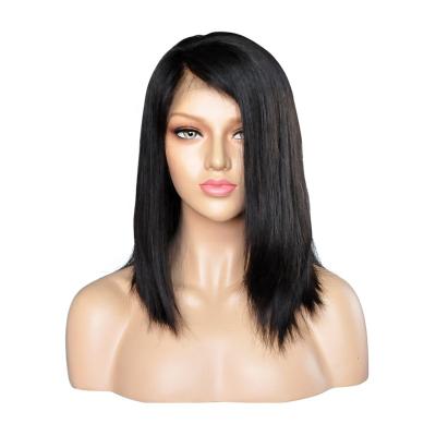 China Full Lace Front Human Hair Wig 150% Density Brazilian Hair 100% Remy Cuticle Aligned Half Machine Handmade Wig for sale