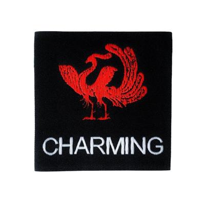 China Custom Design Chinese Style Peacock Patch Latest Fashion Woven High Quality Custom Made Garment Brand JustWe Design for sale