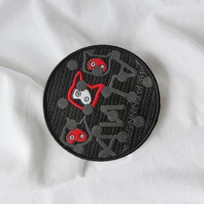 China Low MOQ Customized Garment Woven Label Patch Thread Viable Unique Embroidery Fashion Brand Label Accessories For Clothes Hat Neck for sale