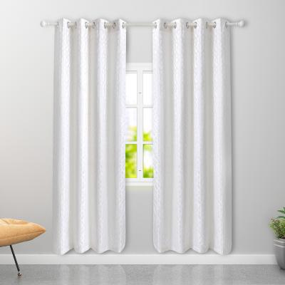 China Blackout Factory Blackout Curtains Drapes And Luxury Curtains For Living Room Bedroom Luxury Jacquard Cream for sale