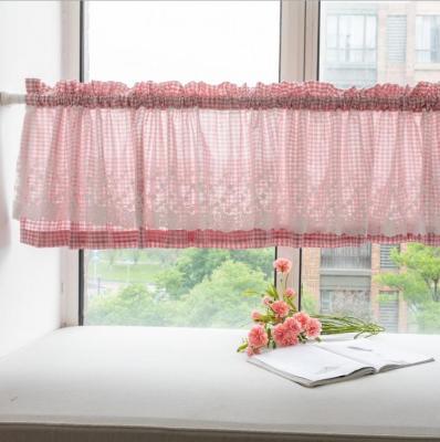 China Curtins Valance Short Row Pocket Window Curtains Factory Blackout Blackout Plaid Custom Farmhouse Ready Made Bedroom Closet Kitchen for sale