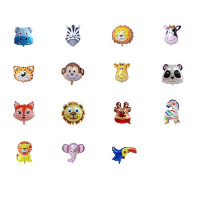 China Gift Toy Wholesale Animal Head Aluminum Foil Balloon Tiger Lion Monkey Children Birthday Balloons Party Decoration Animal Balloon for sale