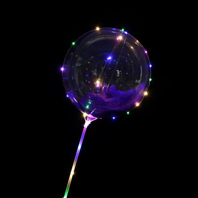 China Gift Toy Helium Inflatable Wedding Happy Birthday Party Decoration Bobo Balloons Transparent Feliz Globos Led for sale