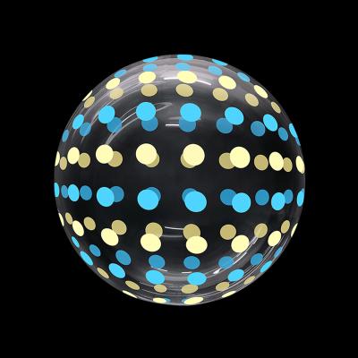 China Eco-friendly new design 18 inch polka dot full tpu clear Bobo balloon full heart printing transparent balloons for party for sale