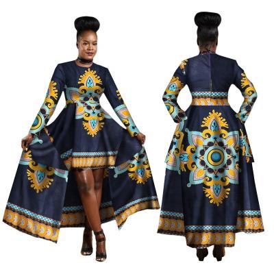 China MANNI Cotton African Dresses For Women Dashiki Wax Print Long Dress For Female Africa Clothing for sale