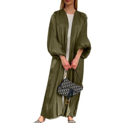 China Polyester MANNI Abaya Dubai Best Selling Monsoon Kimono Chiffon Abaya Plain Open Cardigans For Women for sale