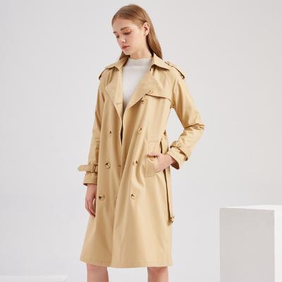 China Custom Made Ladies Plus Size Women's Long Ditch Coat Autumn Women's Ditch Coat for sale