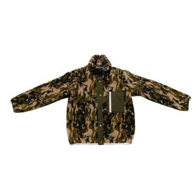 China Breathable Women Warm Camouflage Lambswool Sweater Motorcycle Jacket Button Contrast Lamb Fur Quilted Jacket for sale