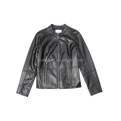 China Shiny Intage Stripper Shorts PU QUICK DRY Jacket Slimming Zipper Stand Collar Artificial Leather Biker Jacket For Women for sale