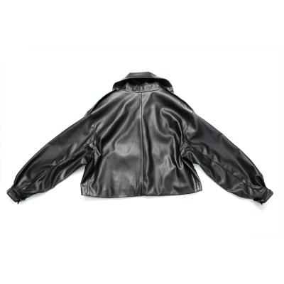 China New QUICK DRY spring plus size wholesal motorcycle with big short lapels pu leather jacket for women for sale