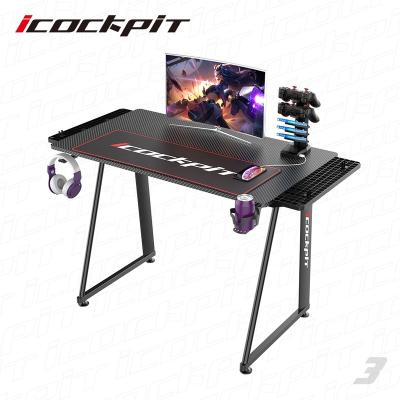 China Ergonomic Fashionable PC Gaming Table Gaming Table PC Desk (Other) Icockpit Workmanship Gaming Process Mature Desk Adjustable New Light RGB for sale