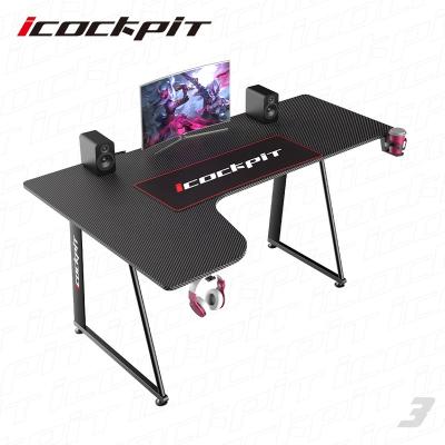 China New Design LED Gaming Table Home Office PC Computer Desk Computer Desk Adjustable Popular L-Shaped Corner Corner Workstation Icockpit Pro Gamer (Other) Gaming Desk Game for sale