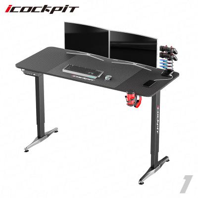 China Wholesale Hot Selling Adjustable Icockpit Size Adjustable E-sports Packing Office Electric Adjustable Standing Desk With Cup Holder for sale