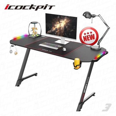 China Ergonomic Cheap Corner Top Game Table Desktop Computer Physical Channels (Other) Icockpit Adjustable Best Large Mesa Gamer for sale