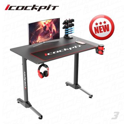 China Custom Game Table (Other) Carbon Steel Icockpit Leg Simple Modern Adjustable Cheap Desktop PC Gaming Desk for sale