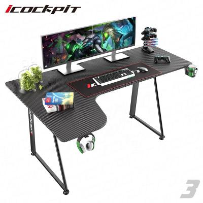 China Hot Selling icockpit Game PC Gaming Table Computer Desk Extendable L Shaped Gaming Desk L Shaped Desk for sale