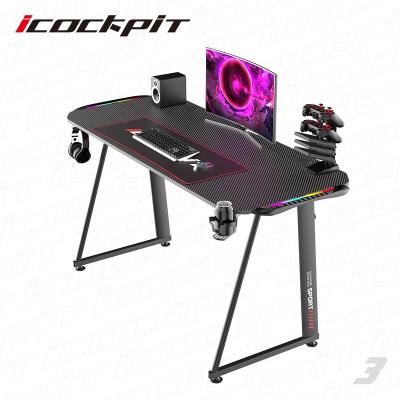 China Hot Selling Metal Legs Computer Gaming Desktop Quality Table Gaming PC (Other) Icockpit Adjustable for sale