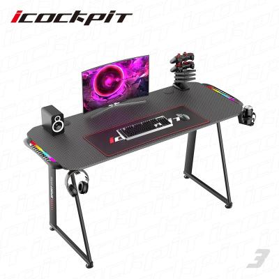 China Custom Metal Leg Gamer Desk E-sports Table Gaming E-sports Table (Other) Adjustable Icockpit Hot Selling Custom Game Table With RGB Lights for sale