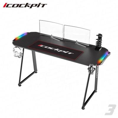 China Best Selling Cheap Gaming Table Home Office Gamer Desk Gamer Table (Other) Icockpit Adjustable With Cup Holder for sale