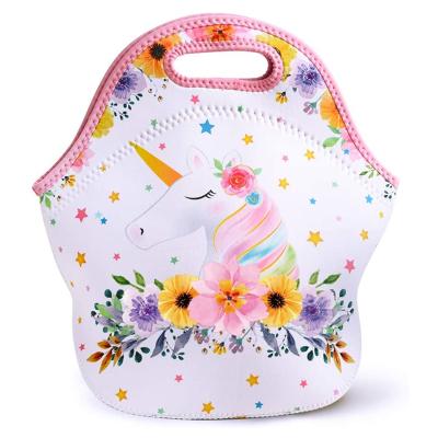 China Neoprene Unicorn Lunch Bag - Neoprene Insulated Cooler Lunch Tote Waterproof and Durable for Kids Picnic School Work Shopping Travel Bag for sale