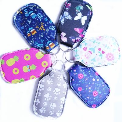 China Easy Carry for Hot Sale Hand Sanitizer Bottle Pouch Neoprene Holder Neoprene Key Chain Sleeve for sale