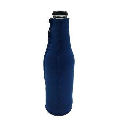 China Waterproof Neoprene Zippered Beer Bottle Cooler Sleeve, Custom Gift Neoprene Beer Bottle Holder Beer Cooler for sale