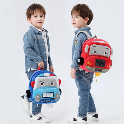 China 2022 Other Children's Car Plush Backpack Boys' Favorite Handsome Schoolbag, Kids Plush Backbag for sale