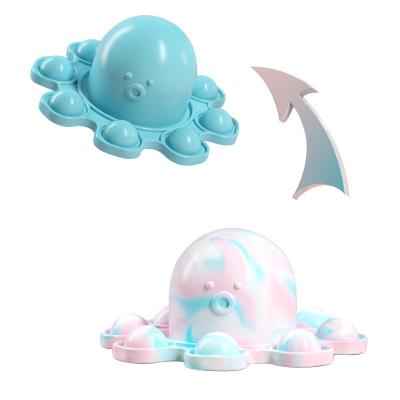 China Funny Educational Anti-stress Octopus Bubble Pushing Person Toys Funny Educational Face Colorful Toy Changing Key Chain Dimp Key Chain, Double Side Octoput Restless Person Toys for sale