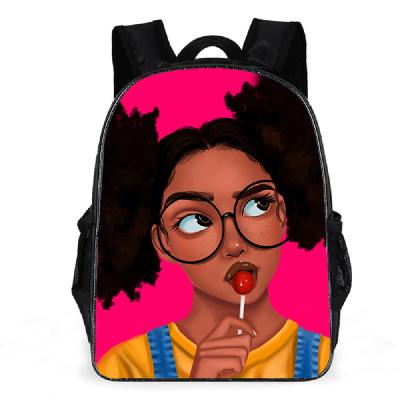 China Other Africa girl school bag black new girl design printing backpack for kids, kids schoolbag for African girls for sale