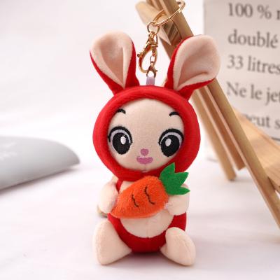 China Mini Soft Rabbit Pendant Soft Multi Color Key Chain Custom Stuffed Plush Miniature Long Eared Rabbit for sale