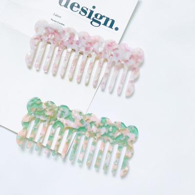 China Home private logo fashion salon hair comb, handmade acid material cellulose acetate comb hair comb, manufacturers acetate hair comb for sale