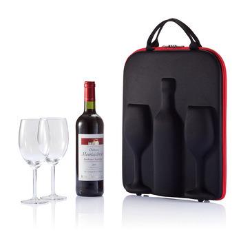 China Durable Professional Custom EVA Wine Case Portable Travel EVA Tool Box with Wine Bottle Glass Protector Gift Box Tool Box for sale