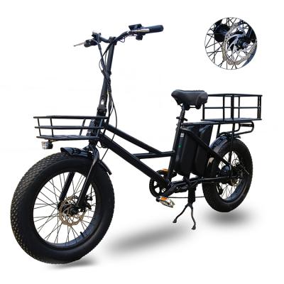 China New release 20*4.0 aluminum alloy tire electric bike cargo trailer with large battery capacity for sale