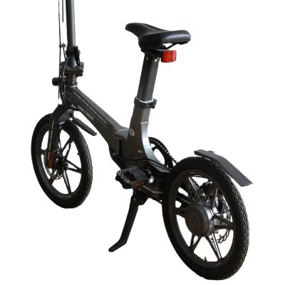 China Mini Gray Color Electric Folding Bike Super Lightweight Foldable Ebike for sale