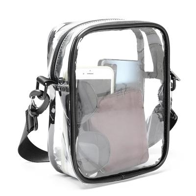 China 2022 Waterproof Clear PVC Bag NFL Stadium Approved PVC Cross - Body Messenger Bag Clear Purse Transparent Shoulder Sling Bag for sale