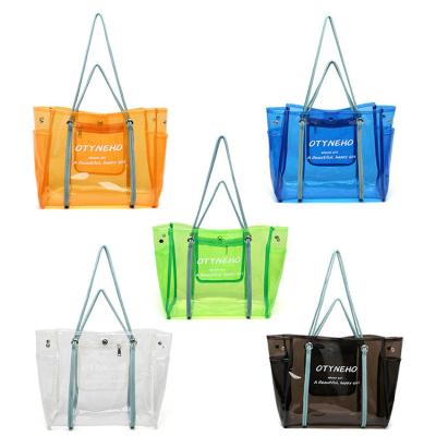 China Fashion Custom Shape Cheap Price Clear Shoulder Bag Waterproof Transparent Shopping Women Tote Bag for sale