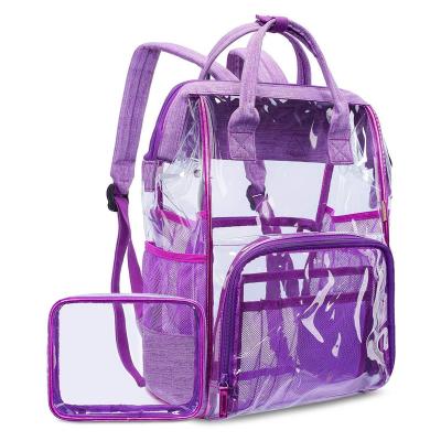 China Large Capacity Outdoor Anti-theft PVC Travel Women Diaper Waterproof Transparent Backpack for sale