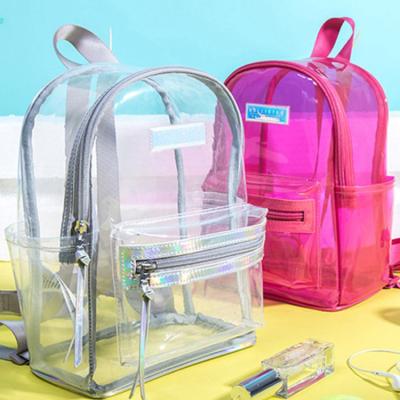 China Hot Selling Waterproof PVC Mini School Waterproof Transparent Backpack For Kids for sale