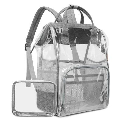 China PVC Logo Kids Men Women Student Sports Backpacks Waterproof Outdoor School Bag Custom Clear Transparent Clear Backpack for Girls for sale