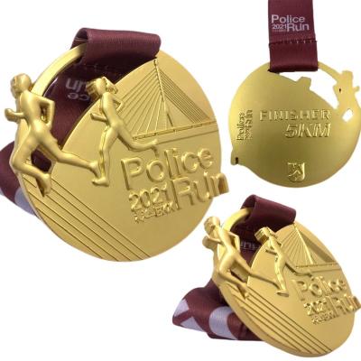 China China Xieyuan Customized With 3D Sliver Gold And Silver Medals Metal Gold Plated Running Competition Sports Marathon Medal for sale