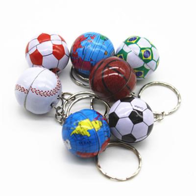 China Souvenir Gifts Promotion Wholesale Custom Design Brazil World Cup Metal Craft Mini Gift Main Chain Black And White Football Basketball Pendant for sale