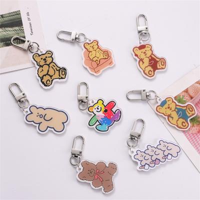 China Fashion Decorative Acrylic Key Chain Mute Key Chain Wholesale Rabbit Pendant Cute Girls Decorative Acrylic Key Chain for sale