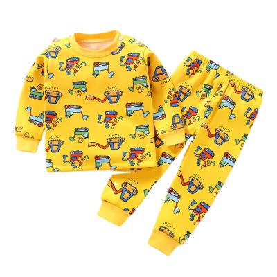 China Casual Wholesale Cartoon Printed Pajamas Kids Family Party Outfits Soft Spring Autumn Winter Pajamas Set Children Sleepwear for sale