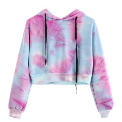 China Custom High Quality Fashion Sport Wear Tie Dye Sweatshirt Ladies Pullover Sweatshirt QUICK DRY Sweatshirt for sale