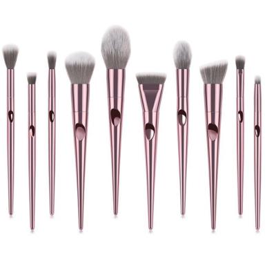 China Angular Blush Makeup Brush Wholesale Private Label 10pcs Face / Plastic Eye Soft Synthetic Hair Makeup Brush Set Brush for sale