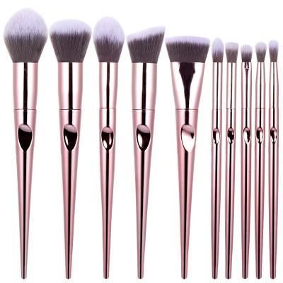 China Angular Blush Custom Portable Logo 10pcs High Quality Nylon Hair Makeup Brushes Make Up Tools Kit Makeup Brush Set for sale