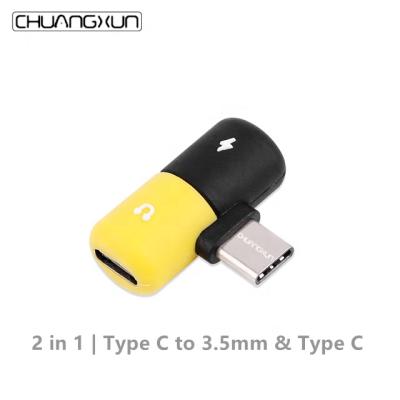 China Hot Cheapest Factory Sale Mobile Phone Type C To 3.5mm Earphone Jack 2 In 1 Audio Adapter Cable For Huawei Mate 30pro/Mi 9/10/10pro for sale