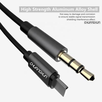 China Factory price plug and play lighting to audio aux audio earphone 3.5mm jack car adapter cable. Converter for Iphone for sale